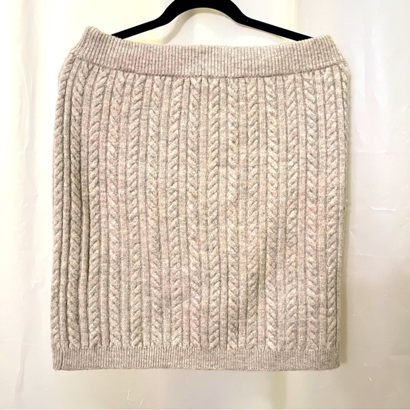 EXPRESS Cable Knit Skirt Beige L - Picture 5 of 7